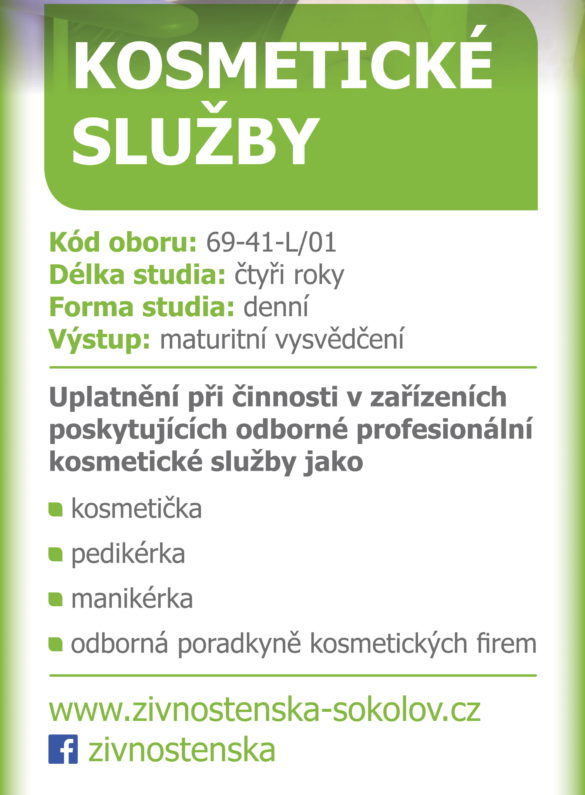 Střední škola živnostenská - maturitní obor Kosmetické služby